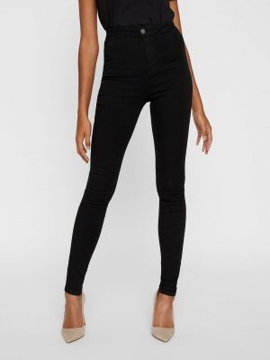 NMELLA HIGH WAIST SKINNY FIT JEANS Negro / Black