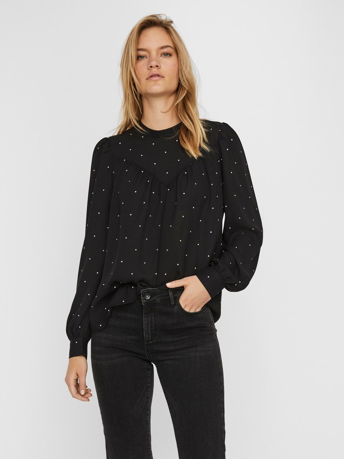 VERCAM015 (5) VMMARLEY L/S TOP WVN Black/Negro