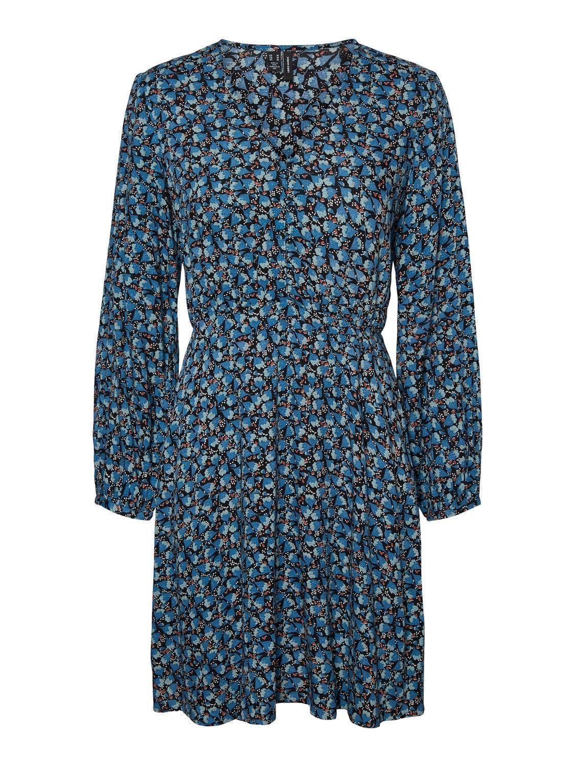 VERFAL004 (3) VMMILDA LS SHORT DRESS WVN GA Azul