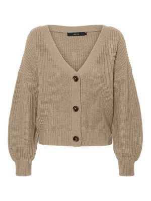 VMLEA LS V-NECK CARDIGAN NOOS Beige