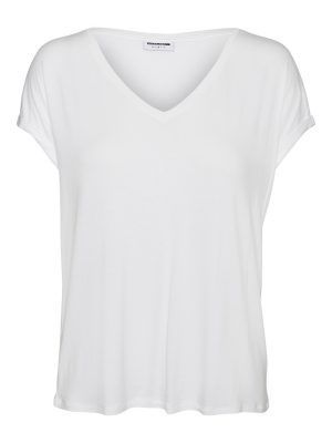 NMNOLA S/S V-NECK TOP Bright White