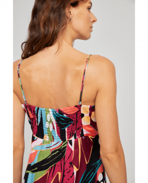 VESTIDO LARGO TIRANTES Y BLONDA MULTI