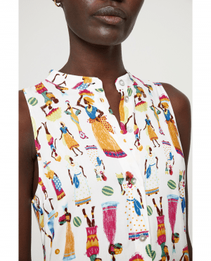 VESTIDO SIN MANGAS ABOTONADO MULTI