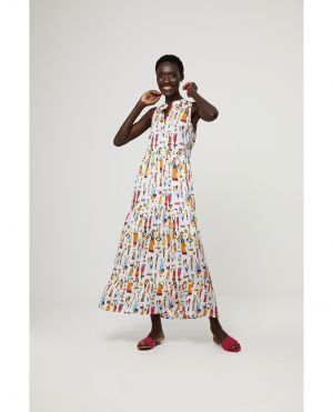 VESTIDO SIN MANGAS ABOTONADO MULTI