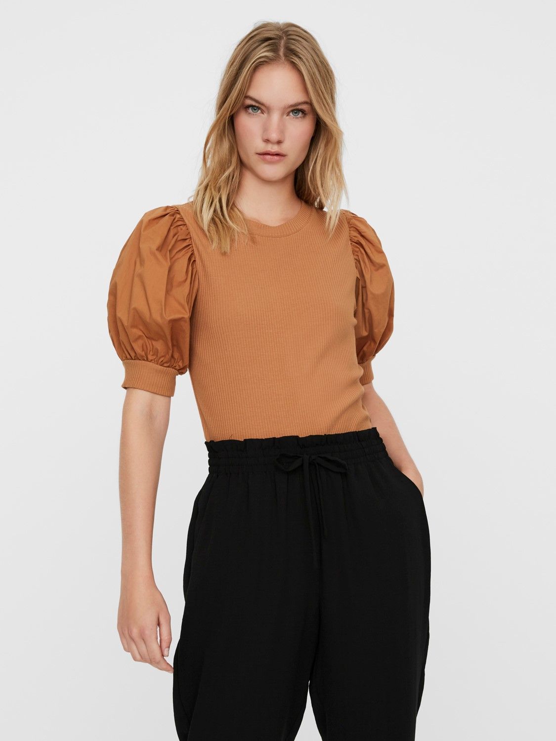 VERCAM020 (3) VMISLA 2/4 POPLIN SLEEVE TOP JRS GA