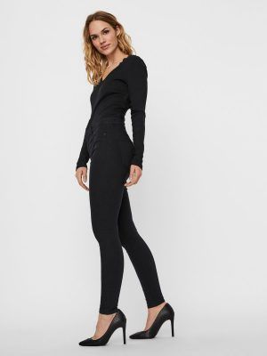 VMHOT SOPHIA HR SKINNY CLR PANTS Negro/Black
