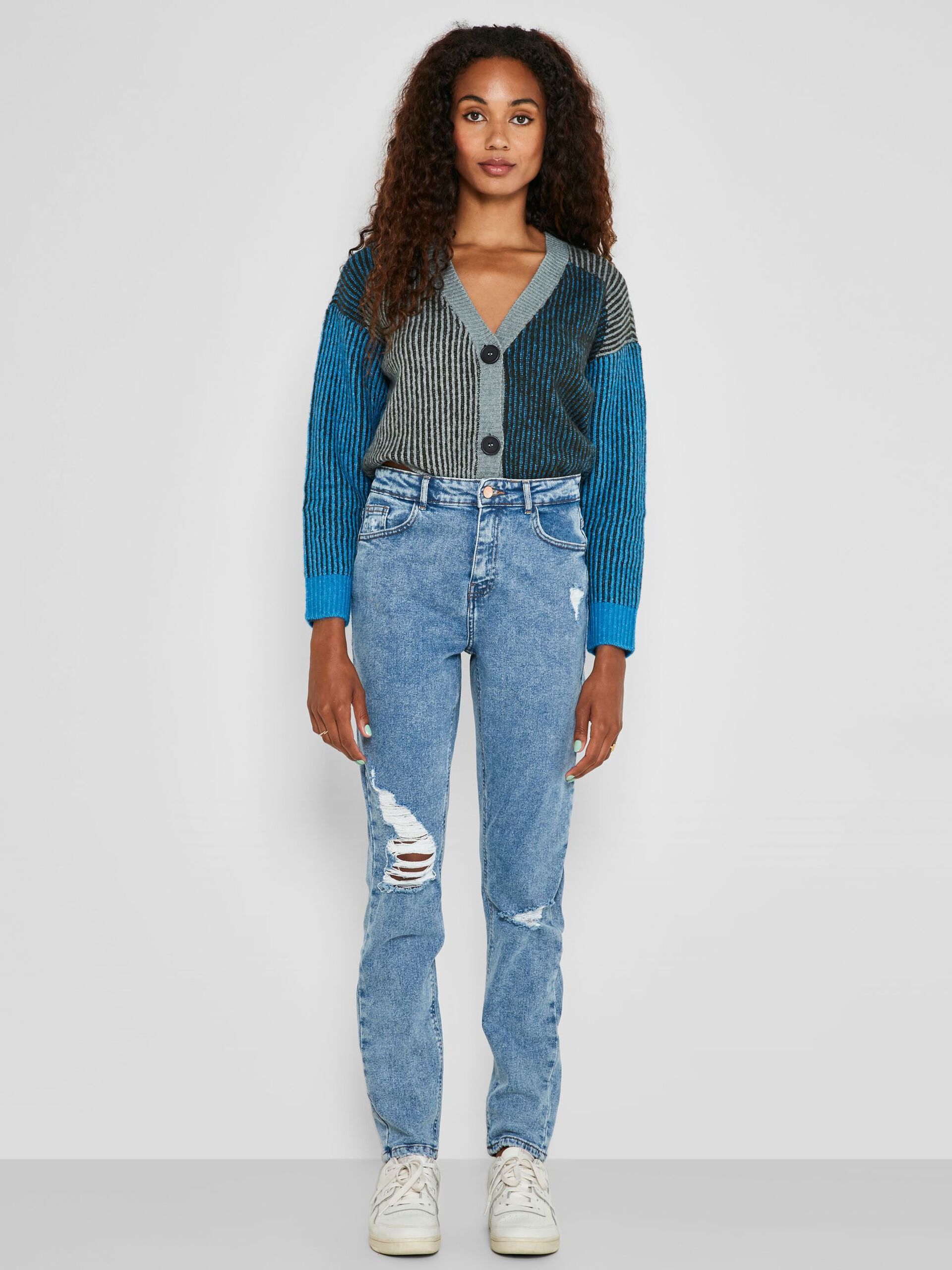 NMKATY HIGH WAISTED MOM JEANS Medium Blue Denim NMKATY HIGH WAISTED MOM JEANS Medium Blue Denim