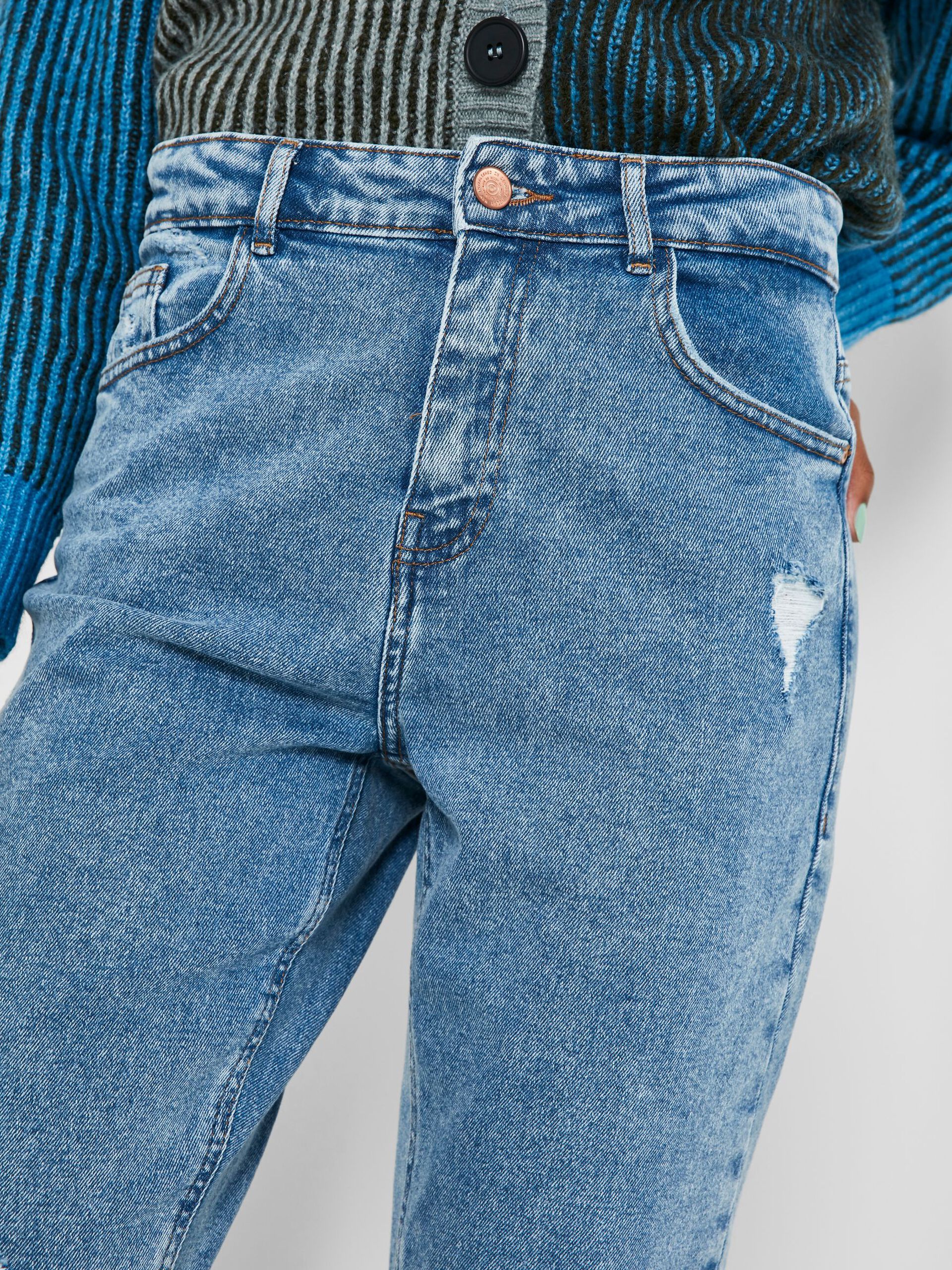 NMKATY HIGH WAISTED MOM JEANS Medium Blue Denim NMKATY HIGH WAISTED MOM JEANS Medium Blue Denim
