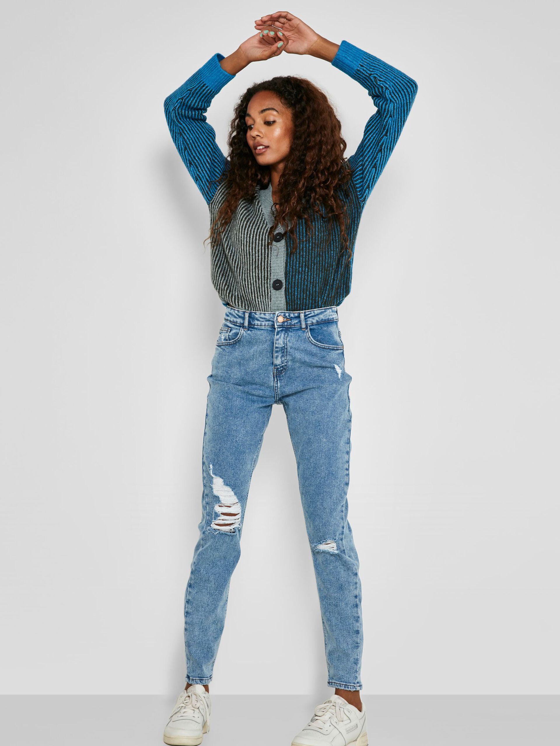 NMKATY HIGH WAISTED MOM JEANS Medium Blue Denim NMKATY HIGH WAISTED MOM JEANS Medium Blue Denim