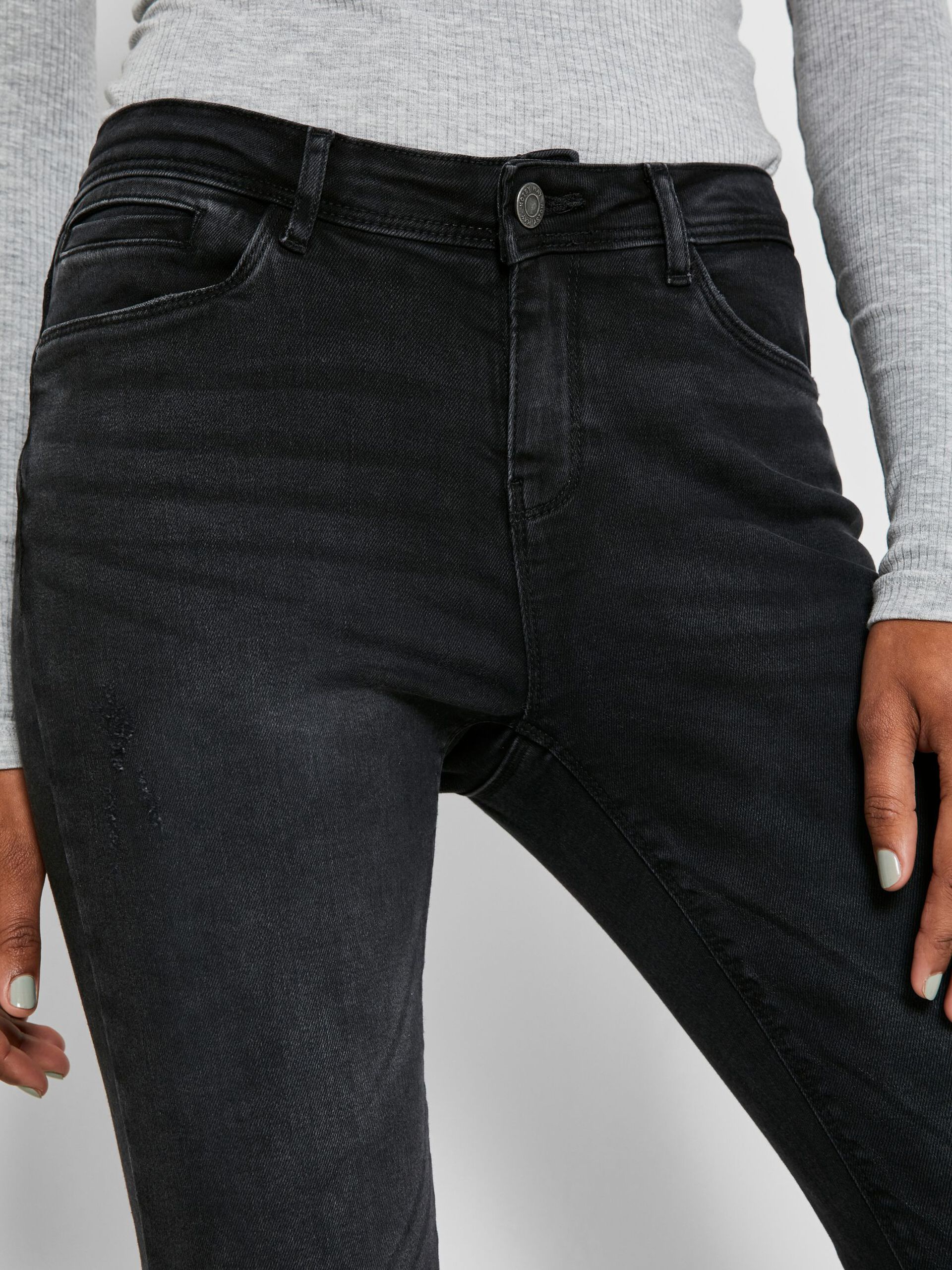 27018141_DarkGreyDenim_008 NMKIMMY CROPPED SKINNY FIT JEANS