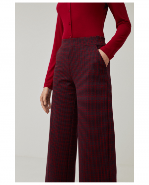 PANTALÓN TOBILLERO FLUIDO JACQUARD ROJO