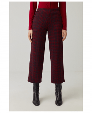 PANTALÓN TOBILLERO FLUIDO JACQUARD ROJO