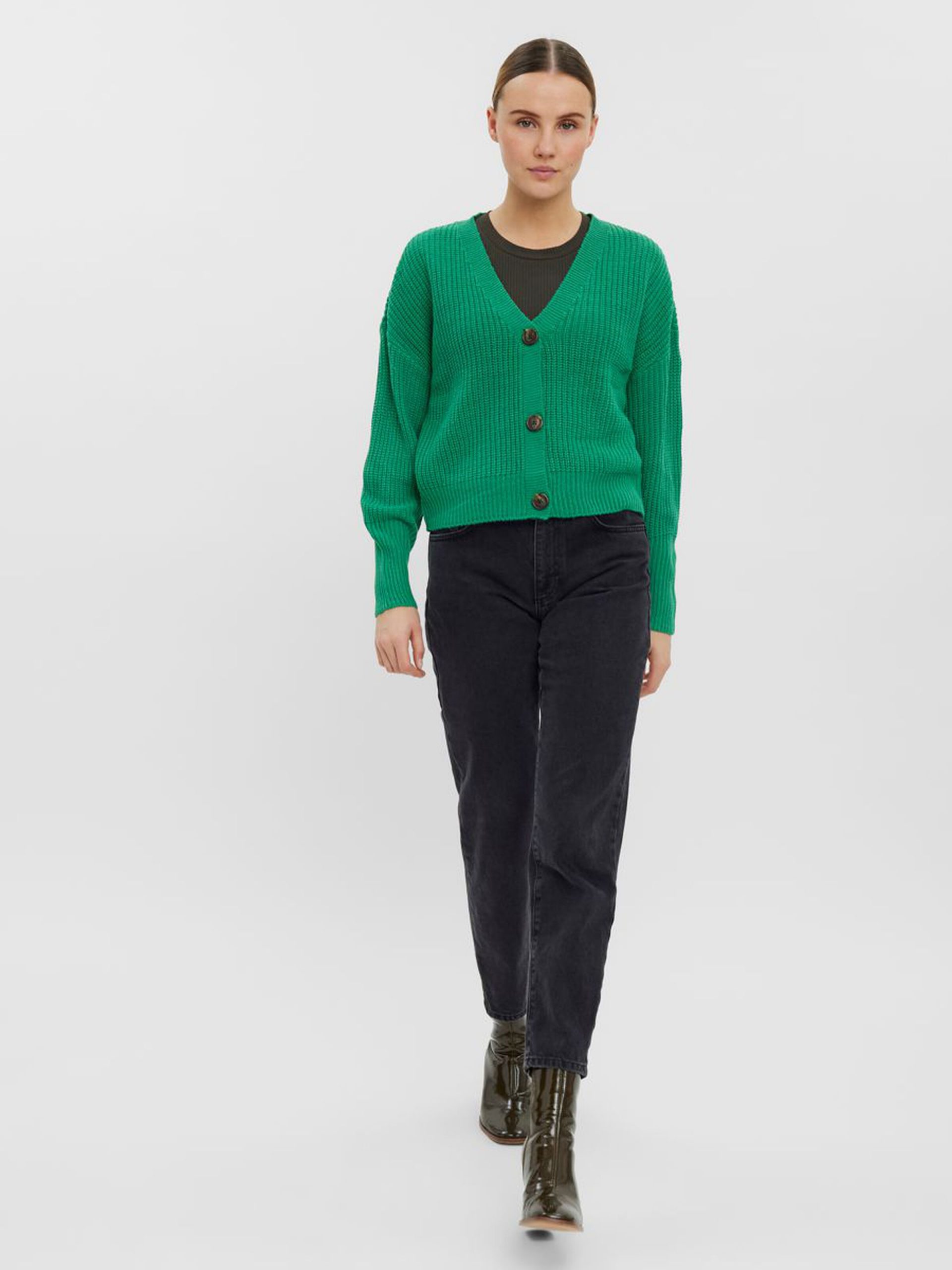 10249632_HollyGreen_005_ProductLarge V-NECK KNITTED CARDIGAN