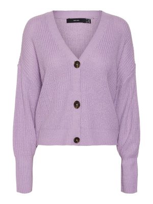 V-NECK KNITTED CARDIGAN Morado / Lavendula
