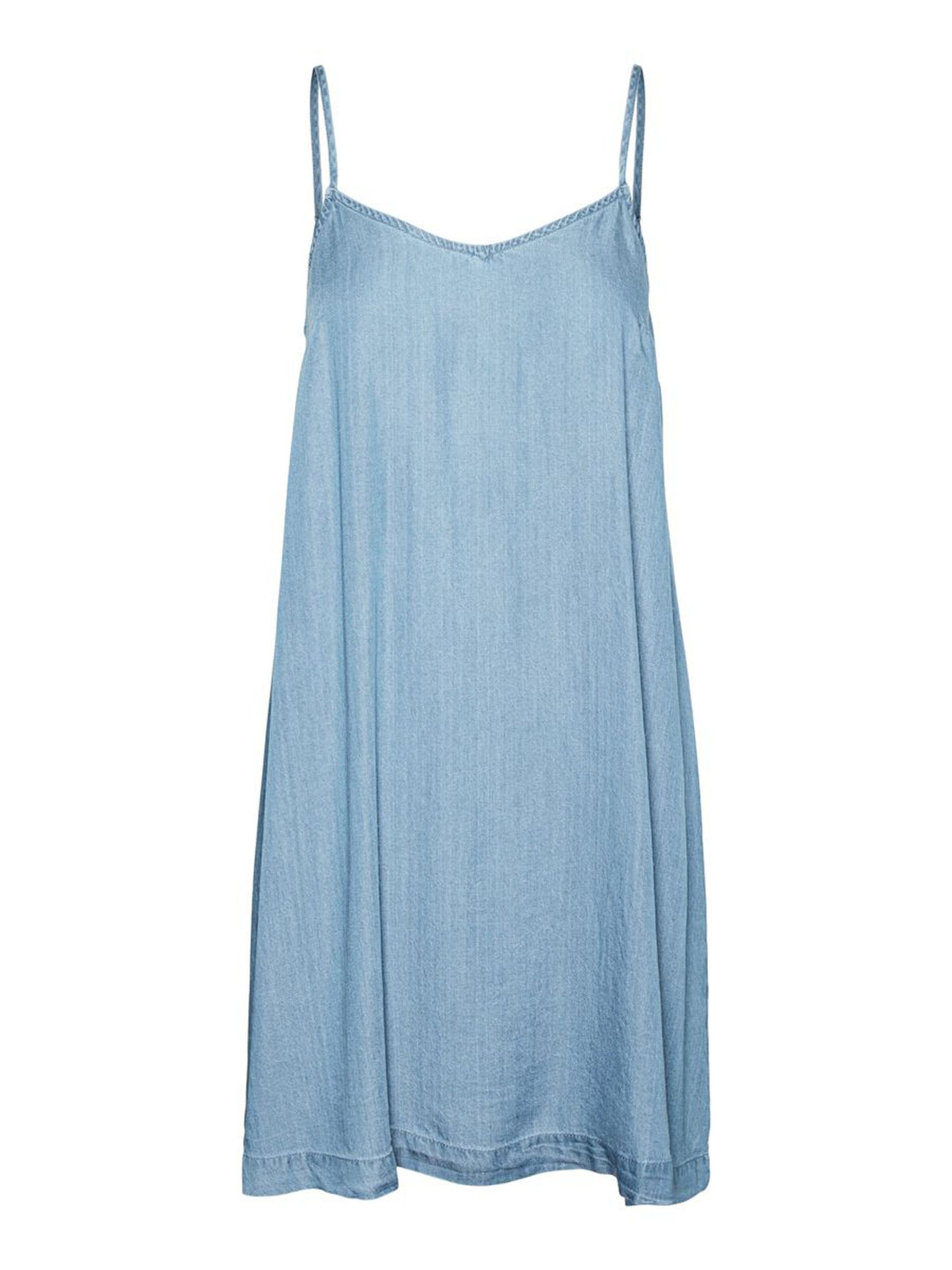 10260992_LightBlueDenim_001_ProductLarge BACK BOW DETAILED SHORT DRESS