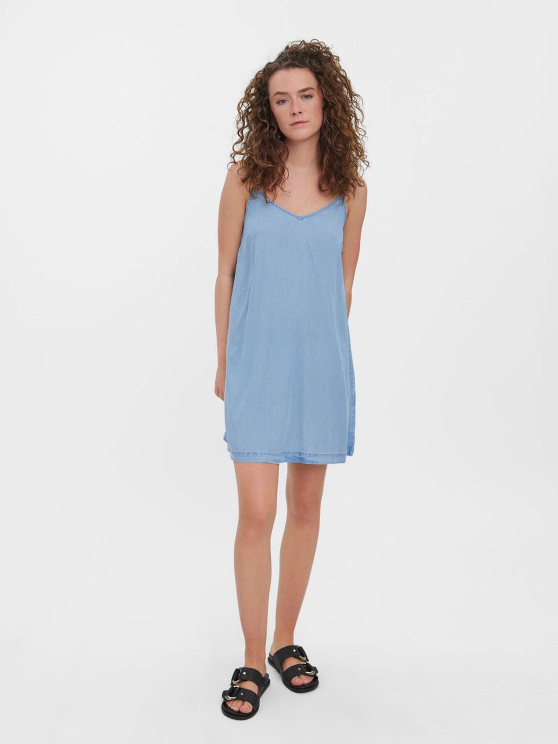 10260992_LightBlueDenim_005_ProductLarge BACK BOW DETAILED SHORT DRESS