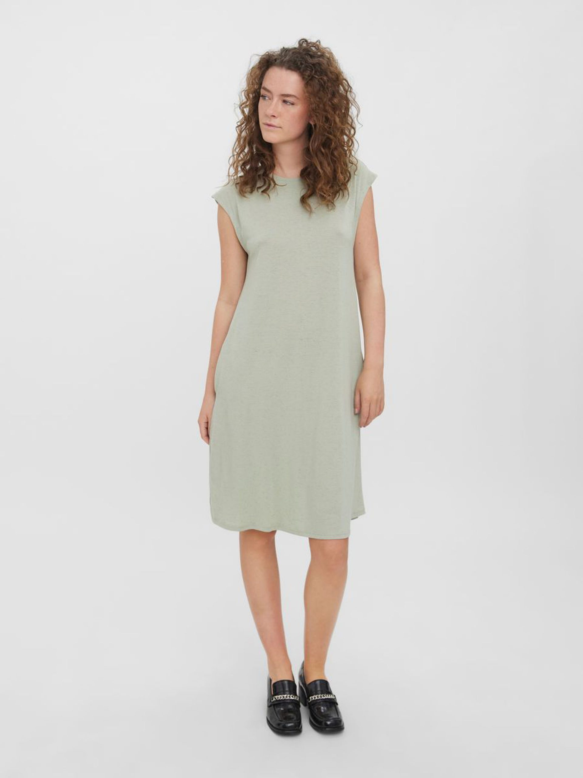 10262298_DesertSage_005_ProductLarge LOOSE SHORT SLEEVED DRESS