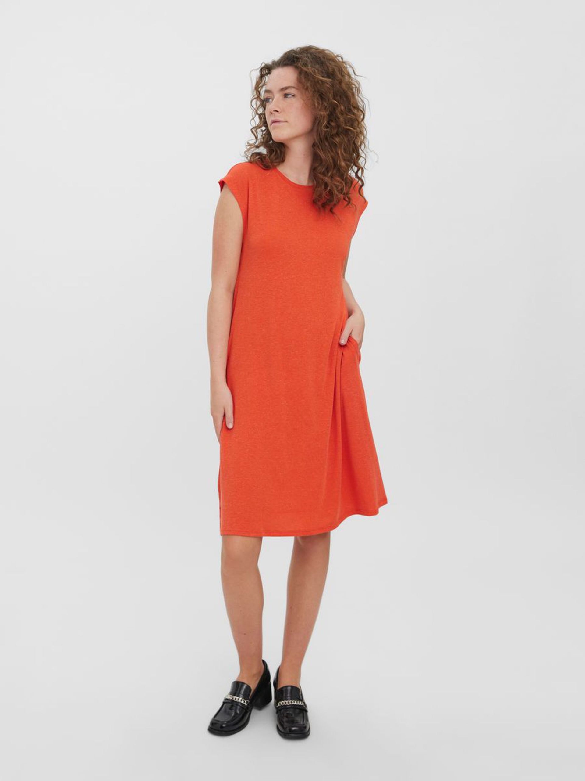 10262298_SpicyOrange_005_ProductLarge LOOSE SHORT SLEEVED DRESS