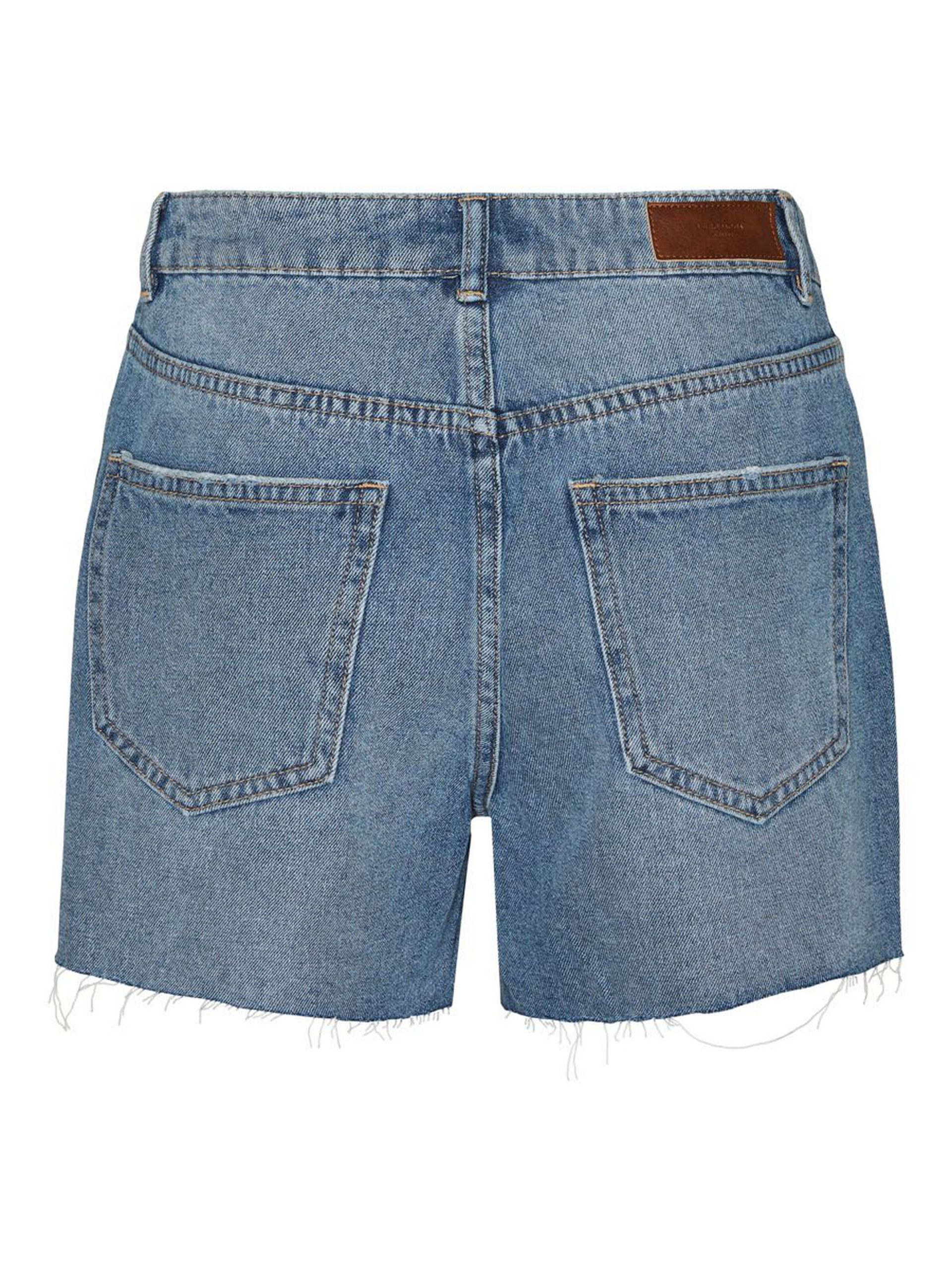 10265233_MediumBlueDenim_002_ProductLarge HIGH WAISTED RAW DENIM SHORTS