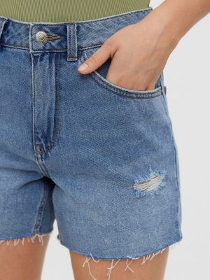 HIGH WAISTED RAW DENIM SHORTS