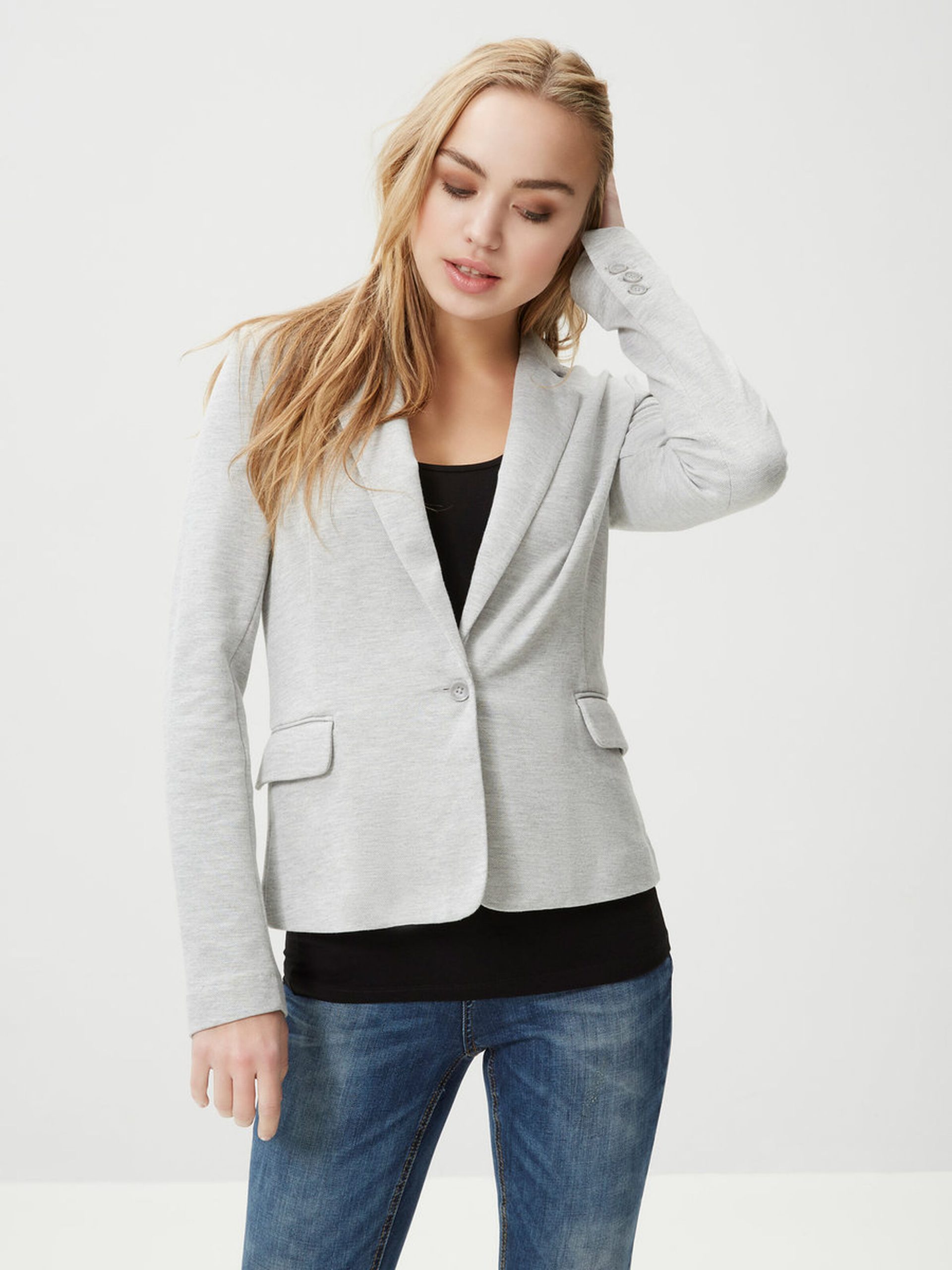 10154123_LightGreyMelange_003_ProductLarge JERSEY BLAZER Grey Melange